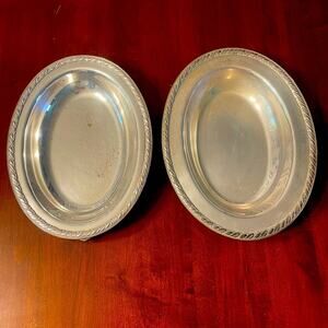 Vintage Forbes Silver Company set of 2 silver trays vintage acanthus